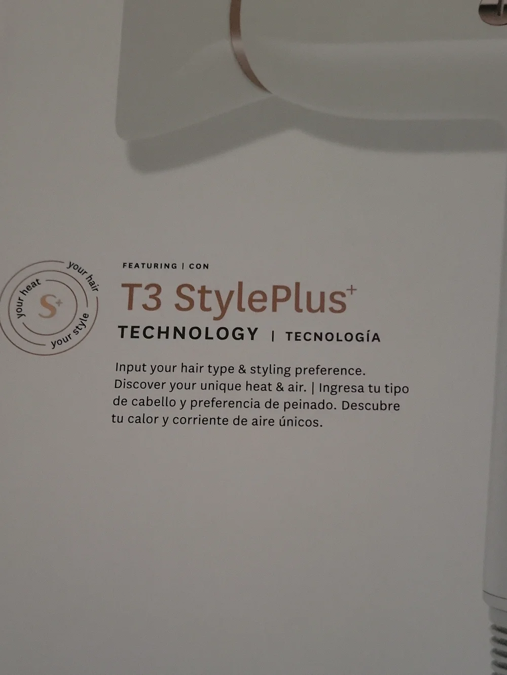 T3 White Hair Dryer with Rose Gold Accents New In Box
